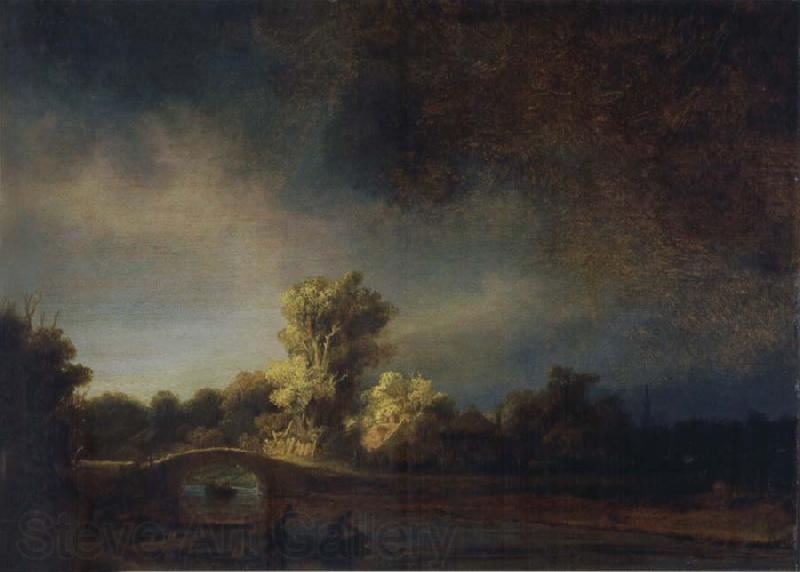 REMBRANDT Harmenszoon van Rijn Landscape with a Stone Bridge Germany oil painting art